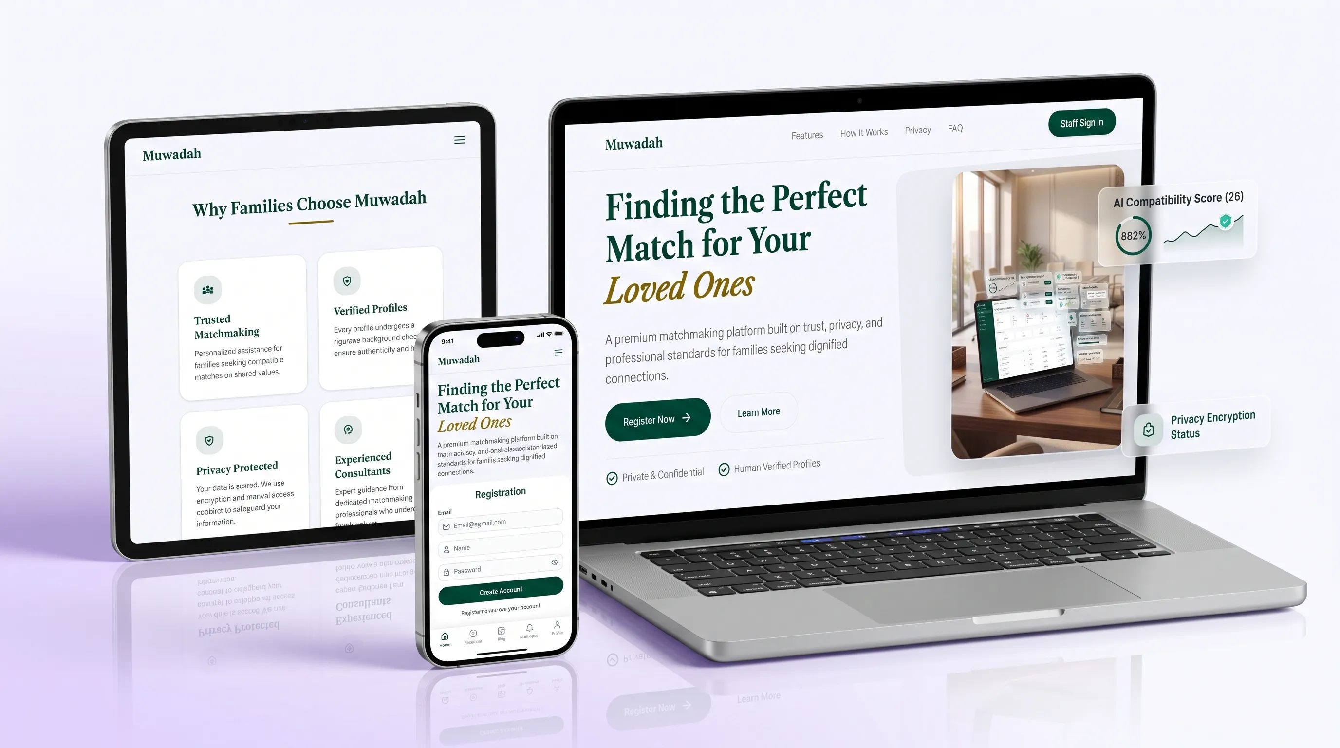 Muwadah Matrimonial SaaS Platform interface preview